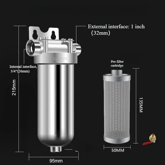 Pre filter household well water whole house household water purifier 304 stainless steel high flow backwashing water filter.