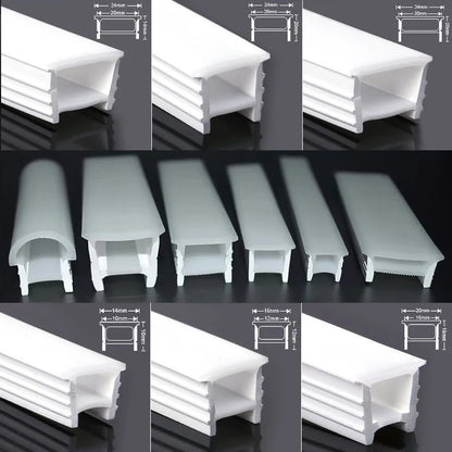 Flexible Embedded LED Neon Tube Silica Gel Covering Silicone Diffuse Channel DIY Outdoor Waterproof Strip Light WS2812B WS281.