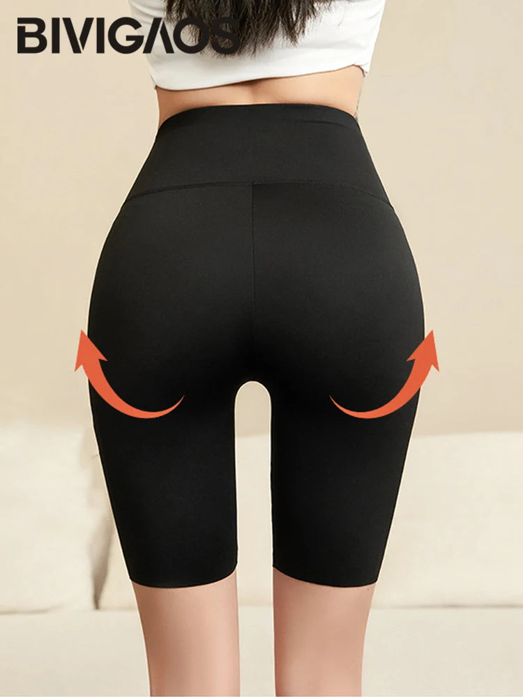 BIVIGAOS Summer Shark Biker Shorts Women High Waist Knee Short Leggings Bodybuilding Sexy Shorts Running Sports Cycling Shorts.