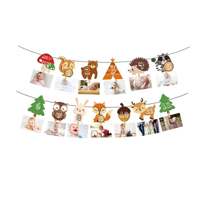 Woodland Tier Dschungel Wald DIY Party Dekoration Teller Tasse Tischdecke Geburtstag Party Baby Dusche Kinder Geburtstag Party Supplies