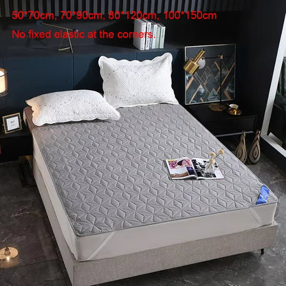 Sandwich Cotton Quilted Waterproof Bed Pad Elderly and Children Bed Protectors Pads Non-slip Anti Dust Skin-friendly Bed Cover.