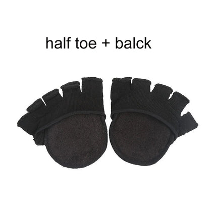 2Pcs=1Pair Toe Separator Foot Care Half Insoles Five Finger Socks Pads Bunion Sleeve Protector Hallux Valgus Forefoot For Women.