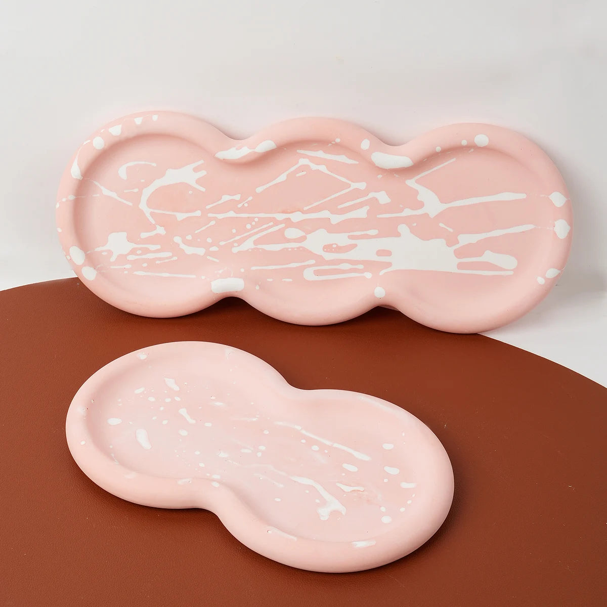 Concrete Triple Circular Tray Silicone Mold DIY Coaster Craft Making Plaster Resin Jewelry Storage Plate Casting Molds Home Deco.