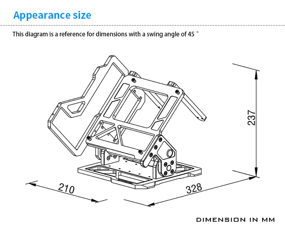 Barrowch ITX Open Frame Aluminum Alloy Water-cooling Computer Case DIY Adjustable Angle PFT-01.