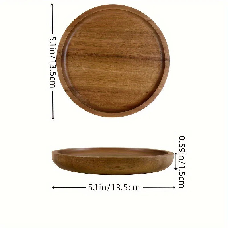 Japanese Style Wooden Tea Coffee Tray Fruit Dessert Candy Plate Wood Decorative Bread Snack Cake Food Dish Trays Tableware