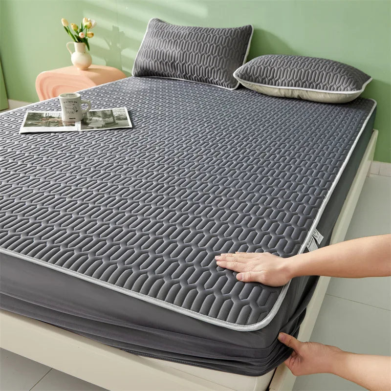 Cartoon Cute Pattern Cooling Fitted Sheet Single Natural latex fabric Soft cushion for Bedding Slow rebound Non-Slip Mattress