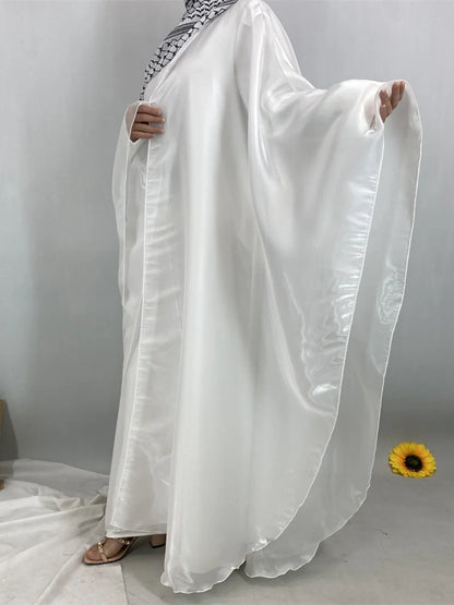 Muslim Women Dubai Abaya Stain batwing sleeve Long Dress Kimono Cardigan Kaftan Modest Robe Femme Islam African Dresses Kebaya.