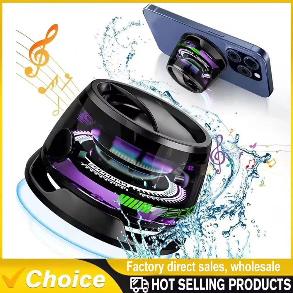 G200 Magnetic Portable Bluetooth 5.3 Speaker Mini Sound Box Multifunctional LED Color Light Stereo Soundbar Wireless Loudspeaker.