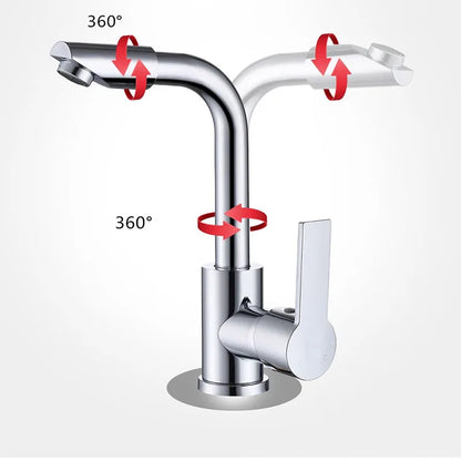 360° Rotating Basin Faucet Kitchen And Bathroom Dual-use Hot and Cold Water Faucet Splash-proof