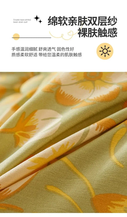 Home Textiles Comforter Stitch Printed Velvet Quilt Comforter Throw Blankets for Beds Winter Thicken Warm Quilt Core Bedding 이불.