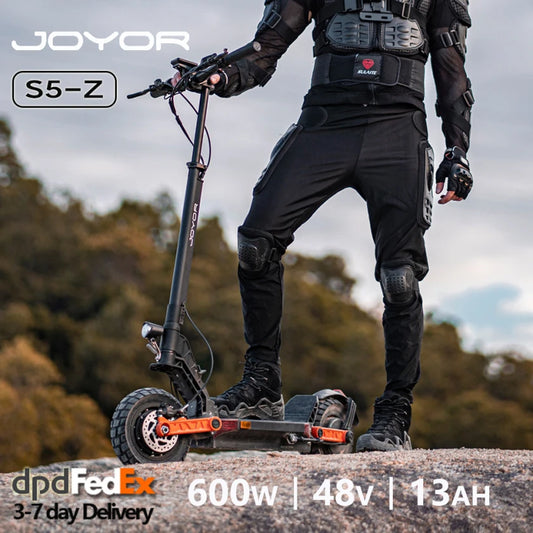 JOYOR S5-Z Electric Scooter 600W for Adults, 10” Folding E-scooter with 48V 13Ah Battery, Max 25km/h and 55km Range.