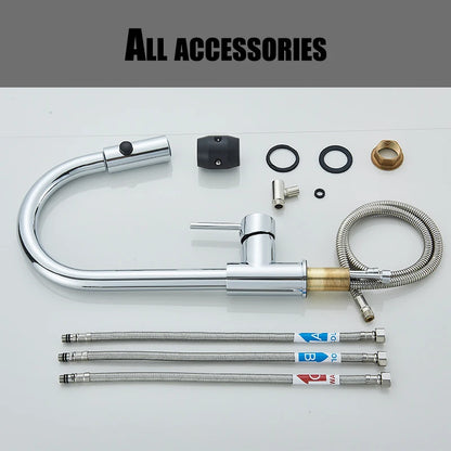 Low water pressure Kitchen Faucet Cold Hot Water Mixer Crane Tap Sprayer Stream Rotation Sink Tapware Multiple styles