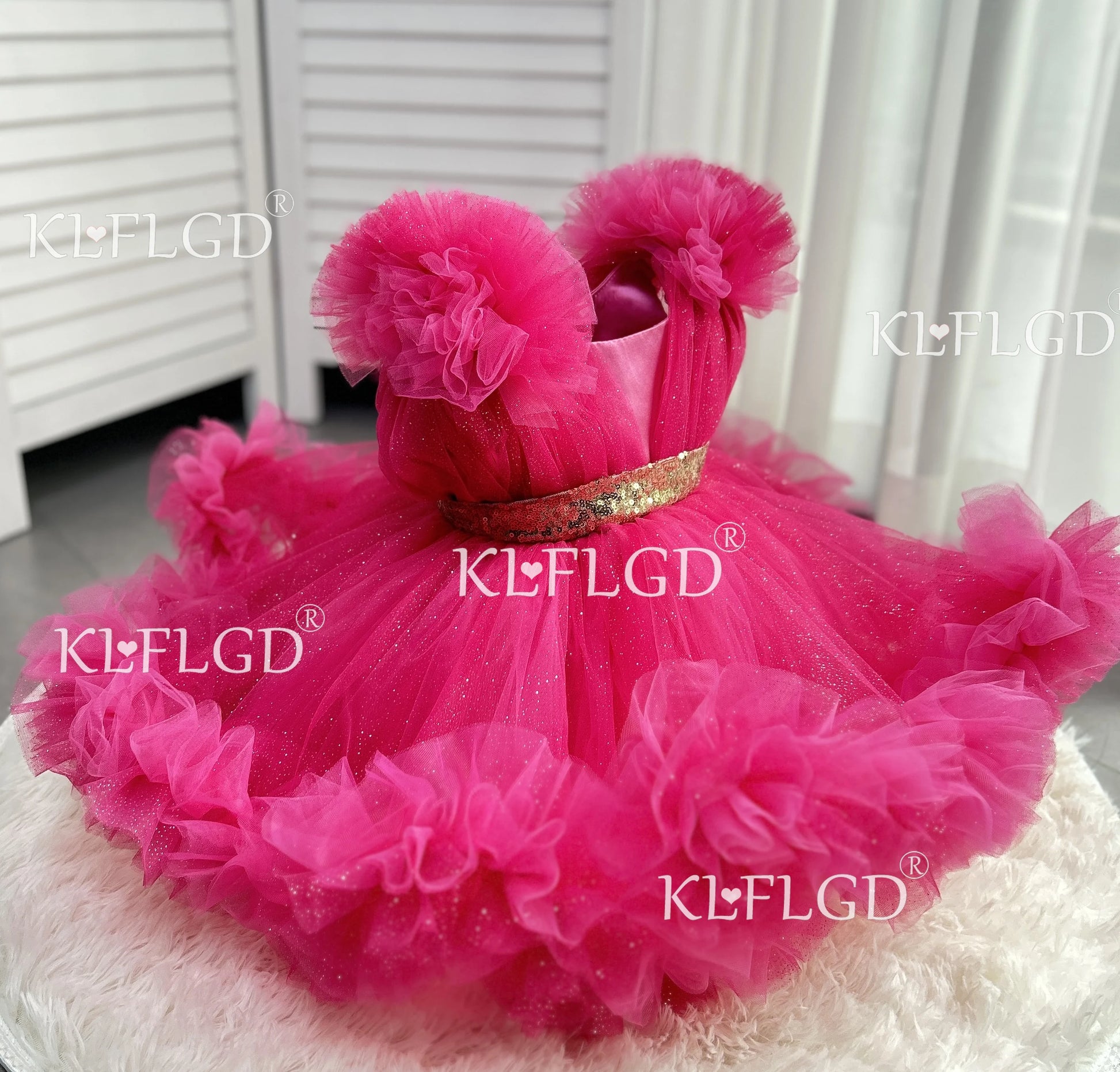 Luxuriöse Kinderkleidung, Babykleid zum ersten Geburtstag, Blumenkind-Hochzeitskleid, Mädchen-Karnevals-Performance-Kleidung.