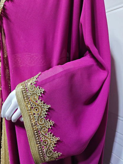 Eid Frauen Abaya Kleid Muslim 2-teiliges Set Strickjacke mit Innenkleid Schnürmantel Kaftan Robe Jalabiya Ramadan Marokko Kaftan 2025