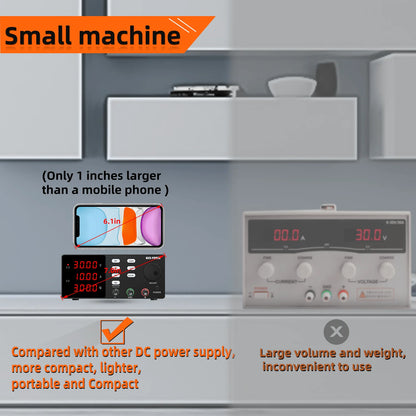 NICE-POWER DC Lab Power Supply 30V 10A 5A Adjustable Power Source For Phone Repairing RS232 USB PC Software Control Data Memory.