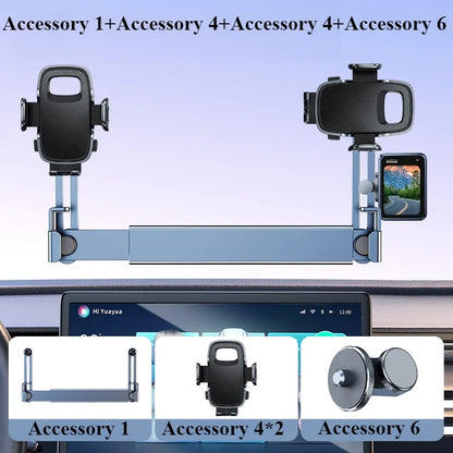 Oatsbasf Dual-position Car Screen Phone Holder Stand Metal Aluminum Adjustable for Tesla Model 3 Highland Y Car Accessories