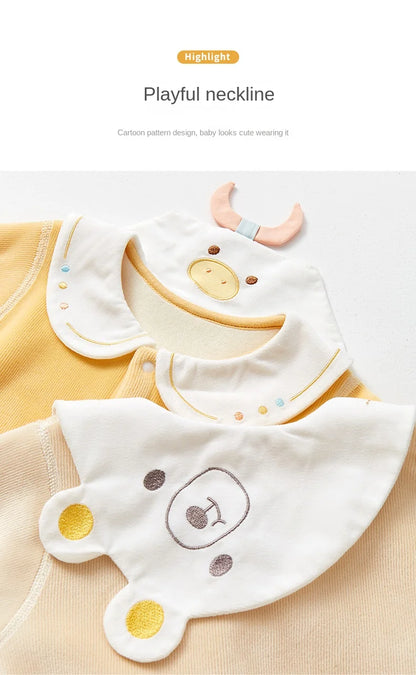 Baby-Body, ausgehend, warm und gezupft, Herren- und Damen-Herbstkleidung, Säuglingsspielanzug-Set, Herbst und Winter.