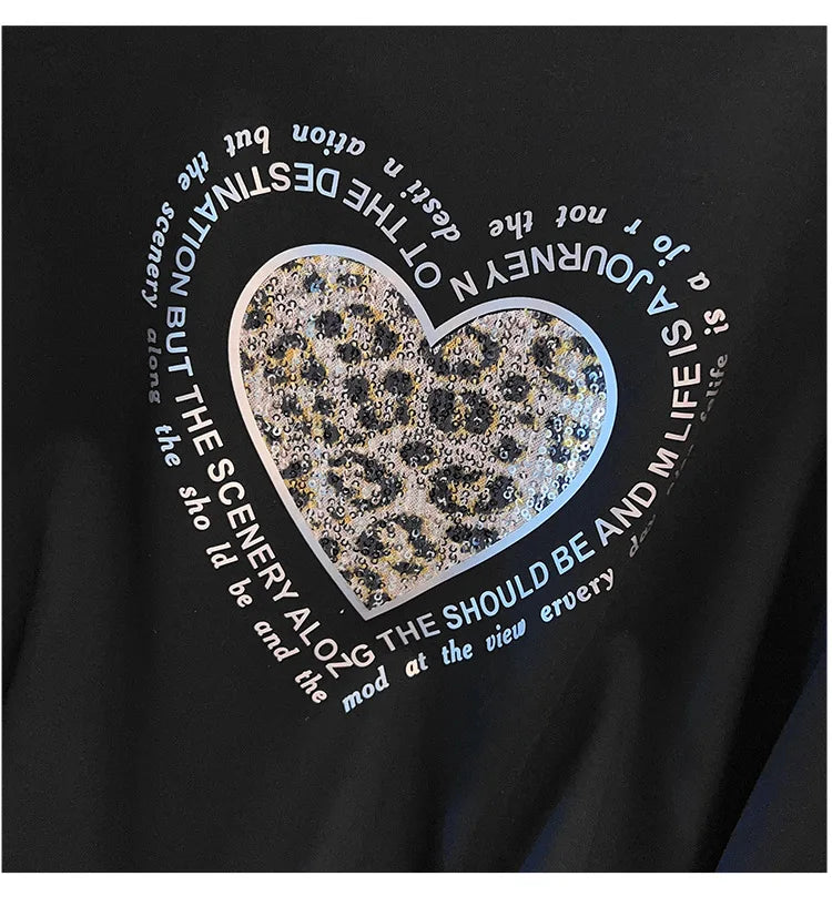 175 kg Plus Size Damen Büste 170 Frühling Herbst Lose Rundhals Langarm Bedrucktes Sweatshirt Schwarz Rosa 5XL 6XL 7XL 8XL 9XL