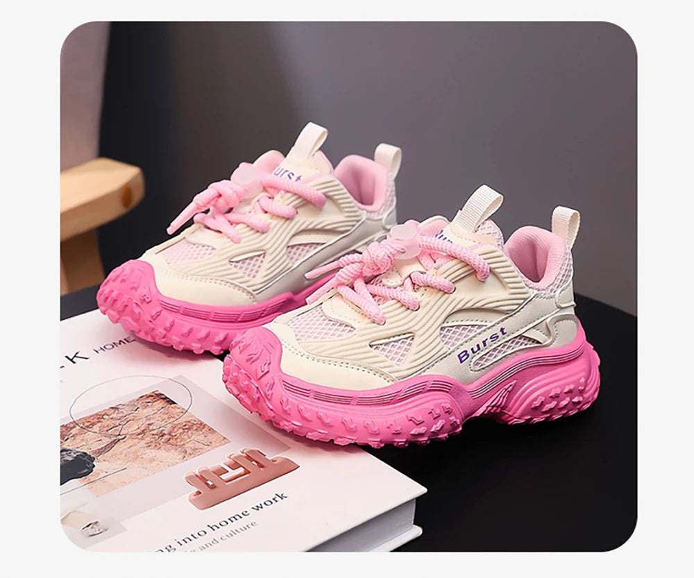 2025 Autumn Sport Shoes For Children PU Leather Waterproof Kid's Sneakers Anti-slippery Breathable Boy's Girl's Running Shoes.