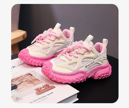 2025 Autumn Sport Shoes For Children PU Leather Waterproof Kid's Sneakers Anti-slippery Breathable Boy's Girl's Running Shoes.