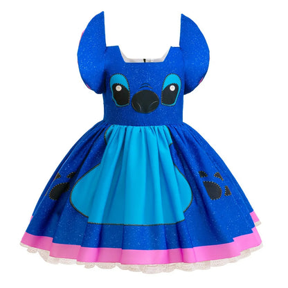Kinder Lilo und Stitch Rollenspiel Prinzessin Kleid Kinder Bühnenkostüm Mädchen Karneval Halloween Party Cartoon Bekleidung.