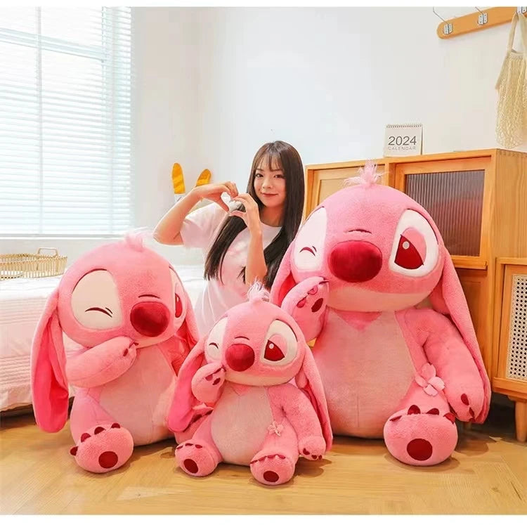 30-90CM New Disney Lilo & Stitch Sakura Doll Cartoon Angel Plush Toy Cute Anime Soft Stuffed Kawaii Children's Birthday Gift