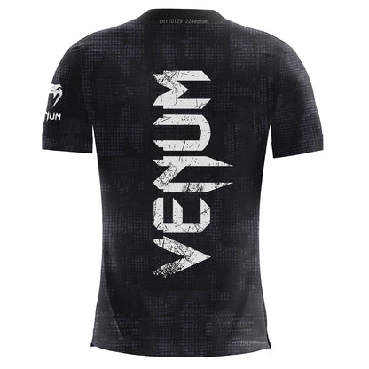 Men's UFC Black White T-shirt Classic Short Sleeved 3D Print Tees Summer Casual O-neck Jersey Boxing Fitness Training T-shirts.