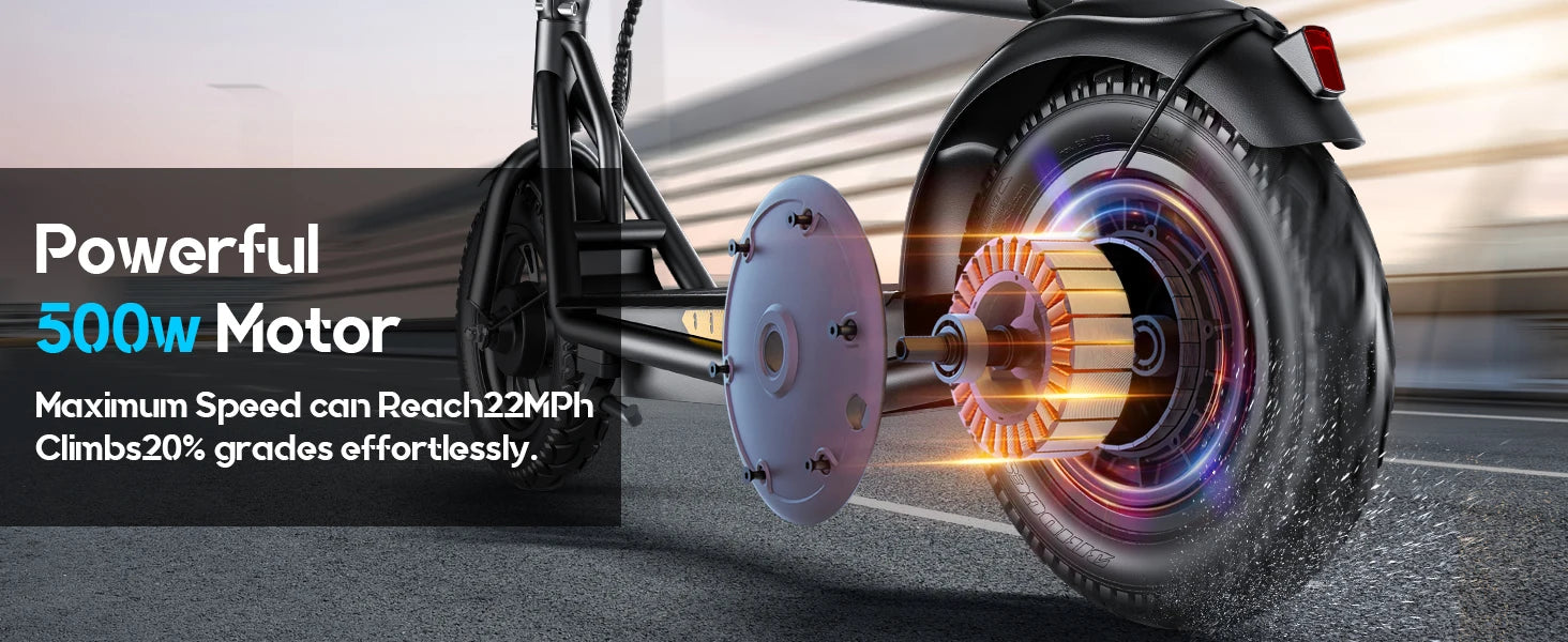 EMOKO A19 City E-Scooter 500W 36V15AH Battery 12 Inch Tires EScooter Adult City Commuter Electric Scooter.