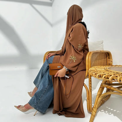 Mode Dubai Abayas für Frauen Stickerei Muslimischen Kleid Türkei Kaftan Islam Kleidung Kebaya Kaftan Marocain Femme Robe Jalabiya.