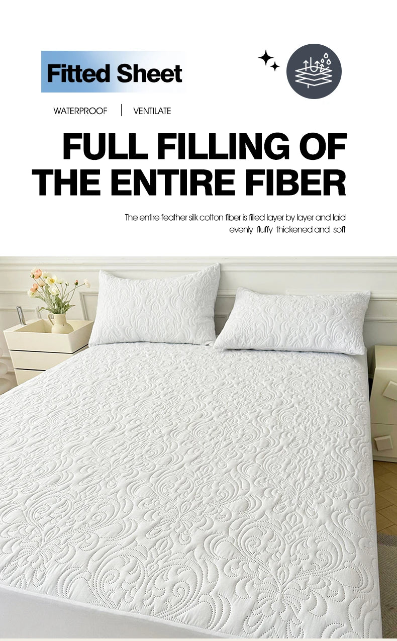 Waterproof Mattress Protector Queen King Quilted Thick Mattress Cover Anti-bacterial Fitted Sheet Bed Pad Cover 1pc.