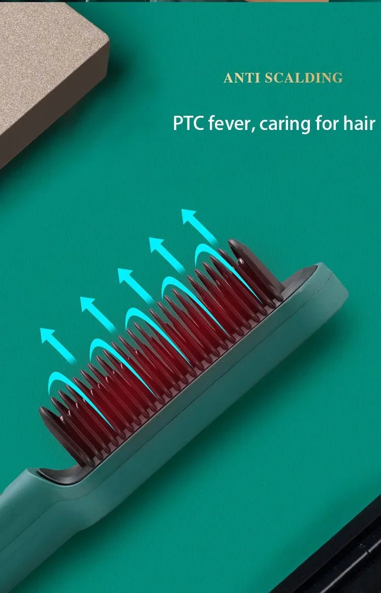 Thermostatic hair straightener Comb 5 temperature settings Straightening brush Quick heat professional hair straightening brush