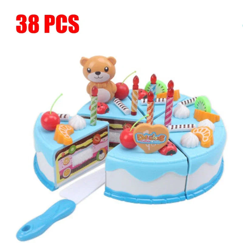 Kitchen Coffee Pretend Play Tea Set Children Toy Food Cake Model Girl Simulation Utensils Cut Kids Play House Birthday Cake Toys