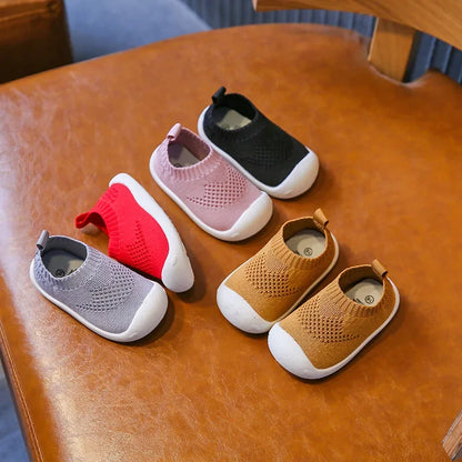 Baby Boys Casual Shoes Toddlers Girls Sneakers Stretch Fabric Kids Shoes Slip-on Soft Anti-skid Children Breathable Baby Flats.