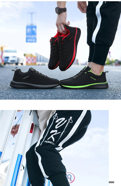 Men Running Shoes Breathable Light Comfortable Men's Casual Shoes Tenis Outdoor Slip On Walking Sneakers.