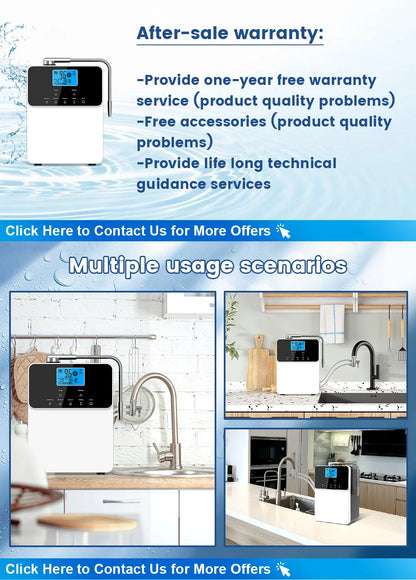 CAWOLO 11 Plates Platinum Coating Alkaline Water Ionizer Machine Household PH 4.5~10.5 Alkaline Acid Water Ionizer for Home.