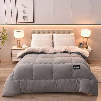 Lamb Velvet Winter Quilt Machine Washable Soft and Warm Blanket Spring and Autumn Quilt Super Warm Bedding Queen Comforter 겨울 이불