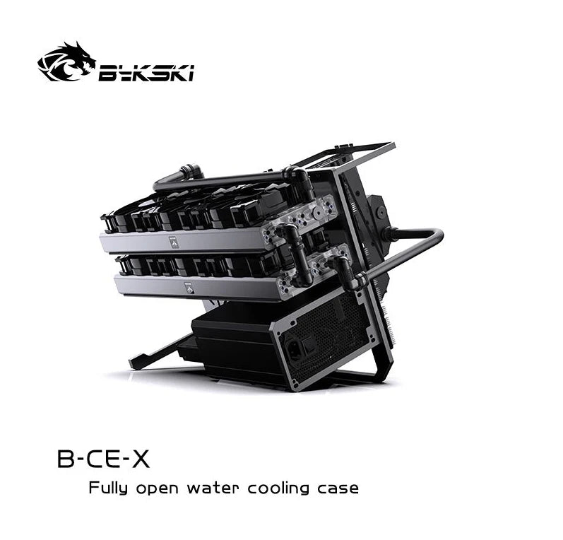 Granzon B-CE-X Open Frame Chassis Distro Plate Water Cooling Computer Case Vertical Horizontal, DIY Display