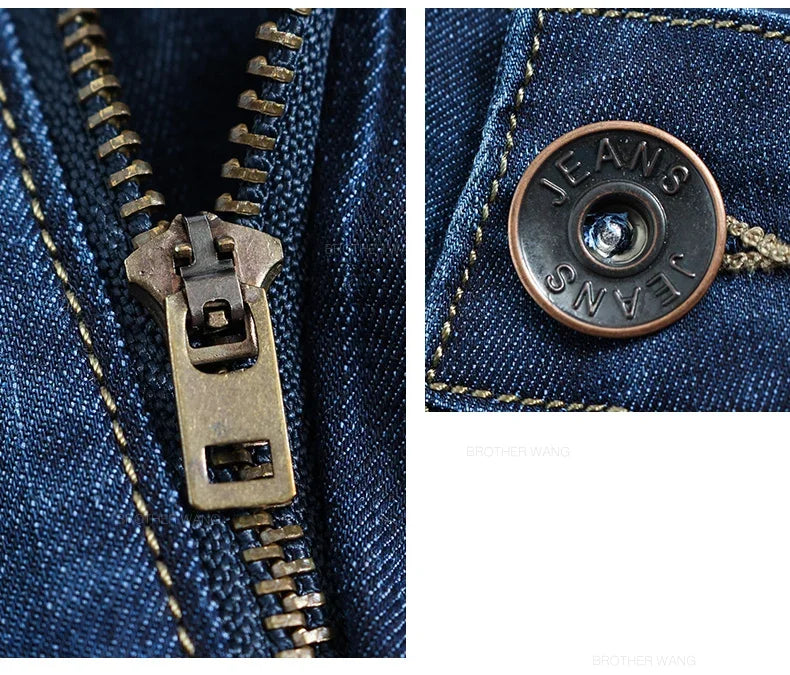 Sommer Dünne männer Gerade Jeans Klassische Schwarz Blau Stretch Casual Business Baggy Denim Hosen Männliche Marke Hosen.