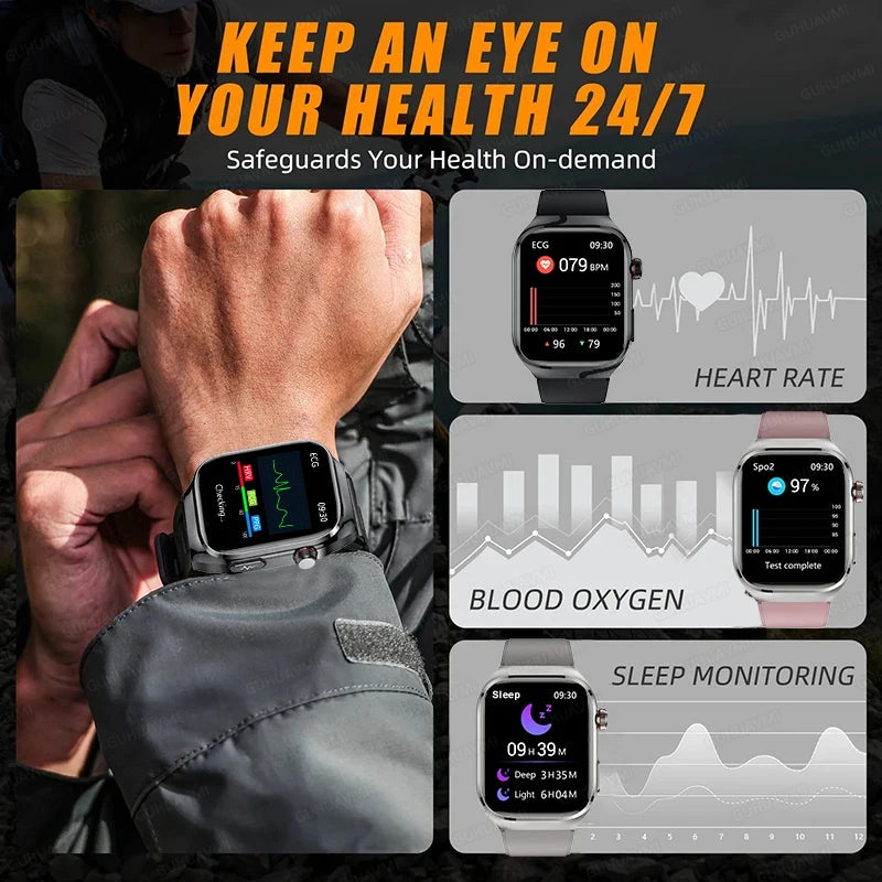2025 New For XIAOMI Uric acid Blood lipids Smart Watch Men ECG+PPG Blood pressure Blood oxygen Bluetooth Call Health Smartwatchs.