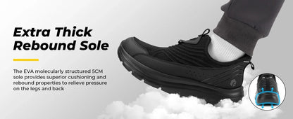 Fitville Wide Men'S Slip-On Running Shoes Lightweight Breathable Outdoor Casual Sports Walking Shoes Sneakers For Swollen Feet.