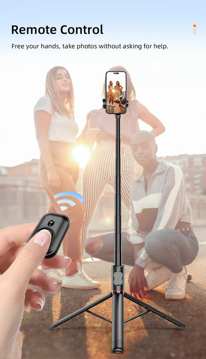 Selfie Stick with Wireless Bluetooth Remote, Portable 72 Inch Aluminum Alloy Selfie Stick Phone Tripod for iOS Android Cellphone.