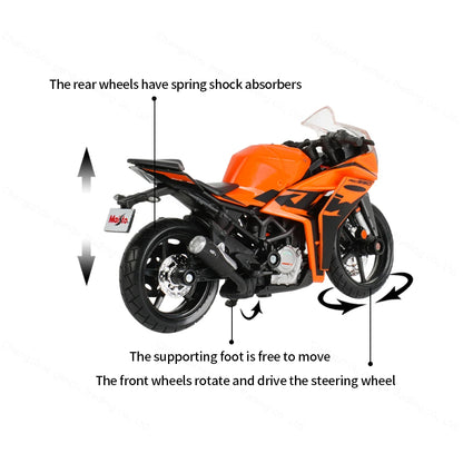 Maisto 1:18 New KTM RC 390 Static Die Cast Vehicles Collectible Hobbies Motorcycle Model Toys.