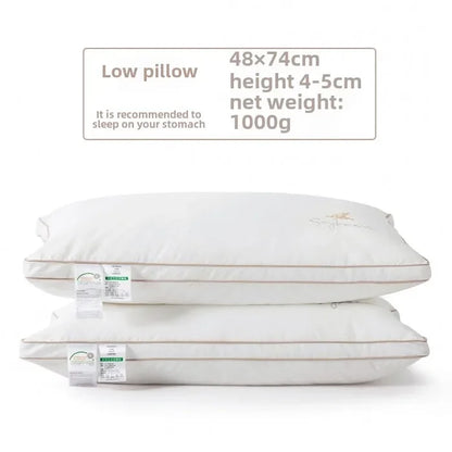 Class A cotton soybean fiber pillow core washable five-star hotel pillow adult neck protection household feather velvet pillow
