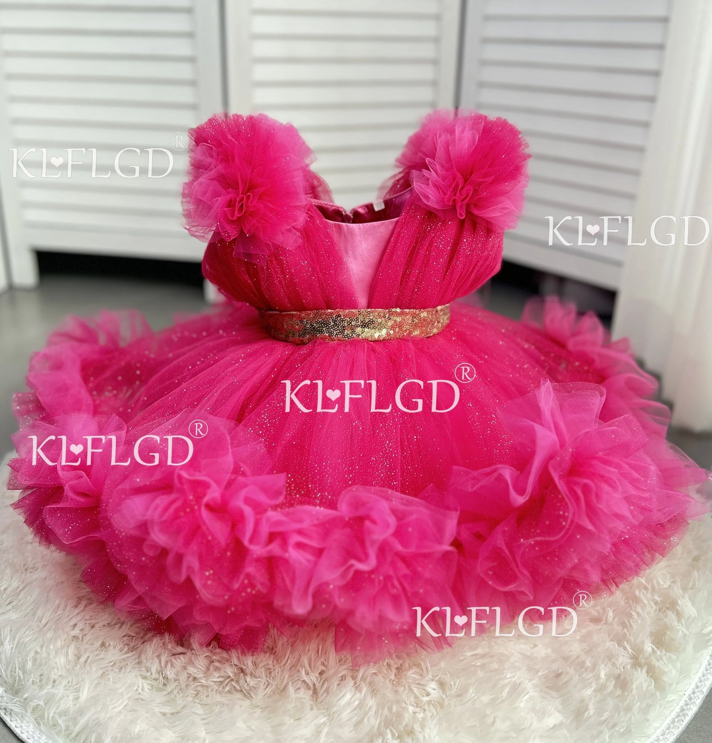 Luxuriöse Kinderkleidung, Babykleid zum ersten Geburtstag, Blumenkind-Hochzeitskleid, Mädchen-Karnevals-Performance-Kleidung.
