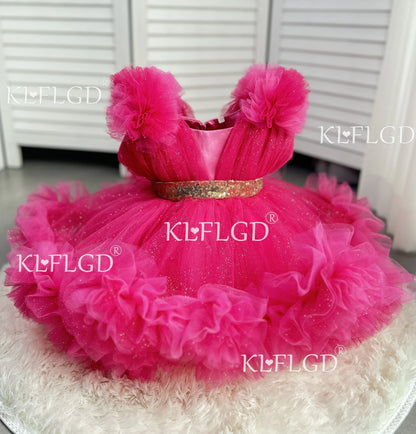 Luxuriöse Kinderkleidung, Babykleid zum ersten Geburtstag, Blumenkind-Hochzeitskleid, Mädchen-Karnevals-Performance-Kleidung.