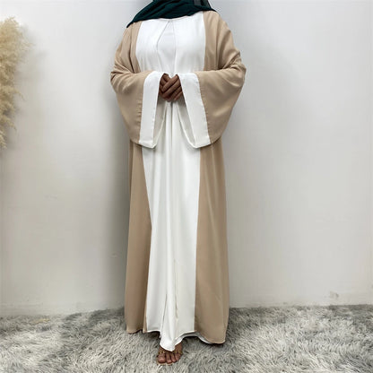 Ramadan Eid Muslimischen Abaya Dubai Luxus Spleißen Gefälschte Zwei Stücke Abayas Für Frauen Kaftan Modest Kleid Islam Kaftan Marocain Femme
