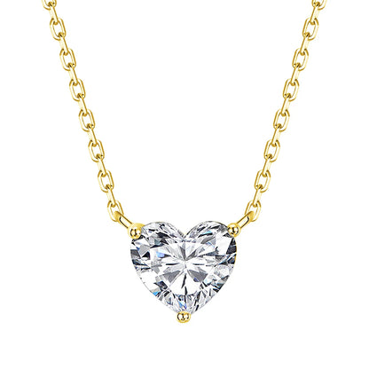 1-3Carat Heart Cut Moissanite Pendant Necklace for Woman S925 Silver Plated 18k Gold Solitaire Diamond Neckchain  Certified.