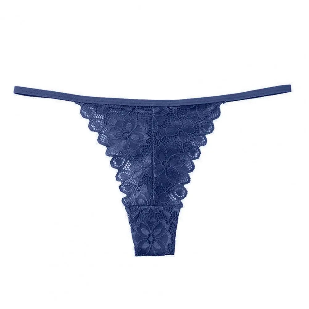 Summer Panties Women Low Rise Cotton T-Shape Panties Crochet Lace Hollow Out Breathable Thong Women Briefs Thin.