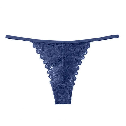 Summer Panties Women Low Rise Cotton T-Shape Panties Crochet Lace Hollow Out Breathable Thong Women Briefs Thin.