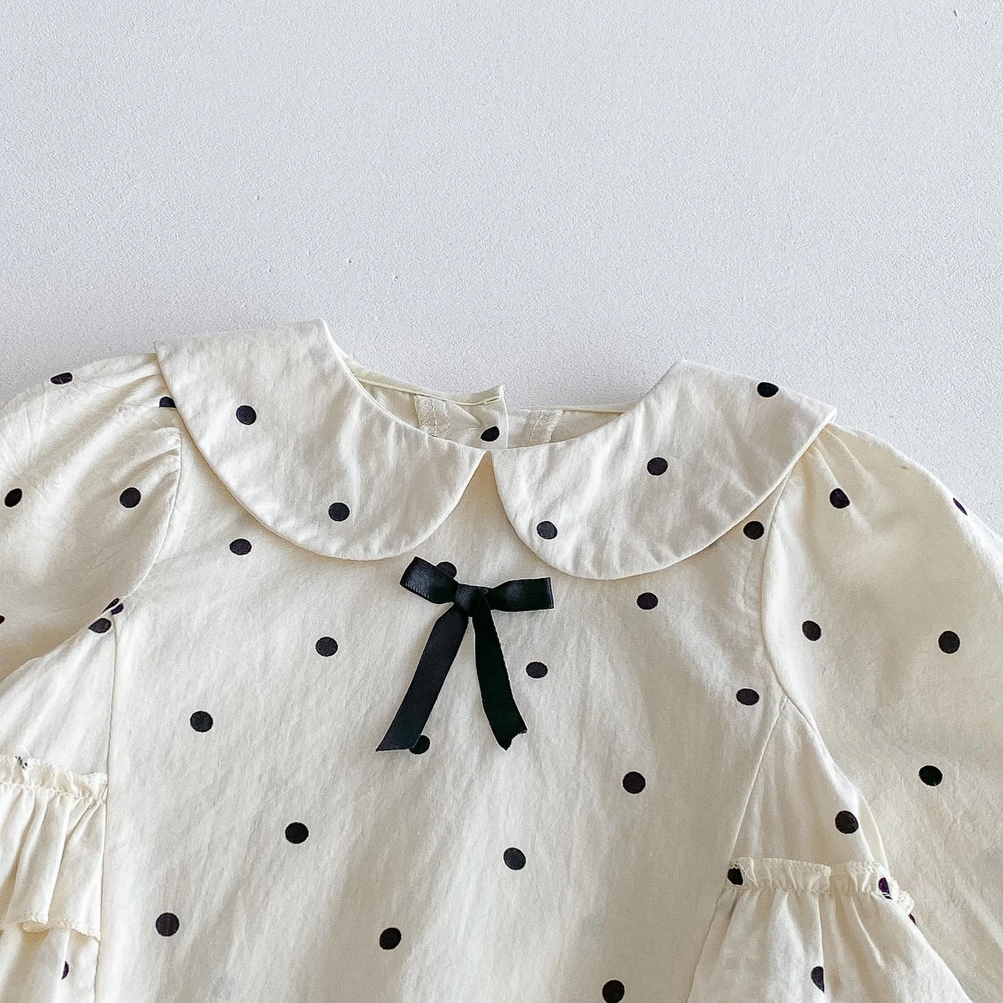 2023 herbst Neue Baby Mädchen Bodysuit Baumwolle Polka Dot Gedruckt Infant Mädchen Ein Stück Kleidung Kleinkind Overall Neugeborene Kleidung.